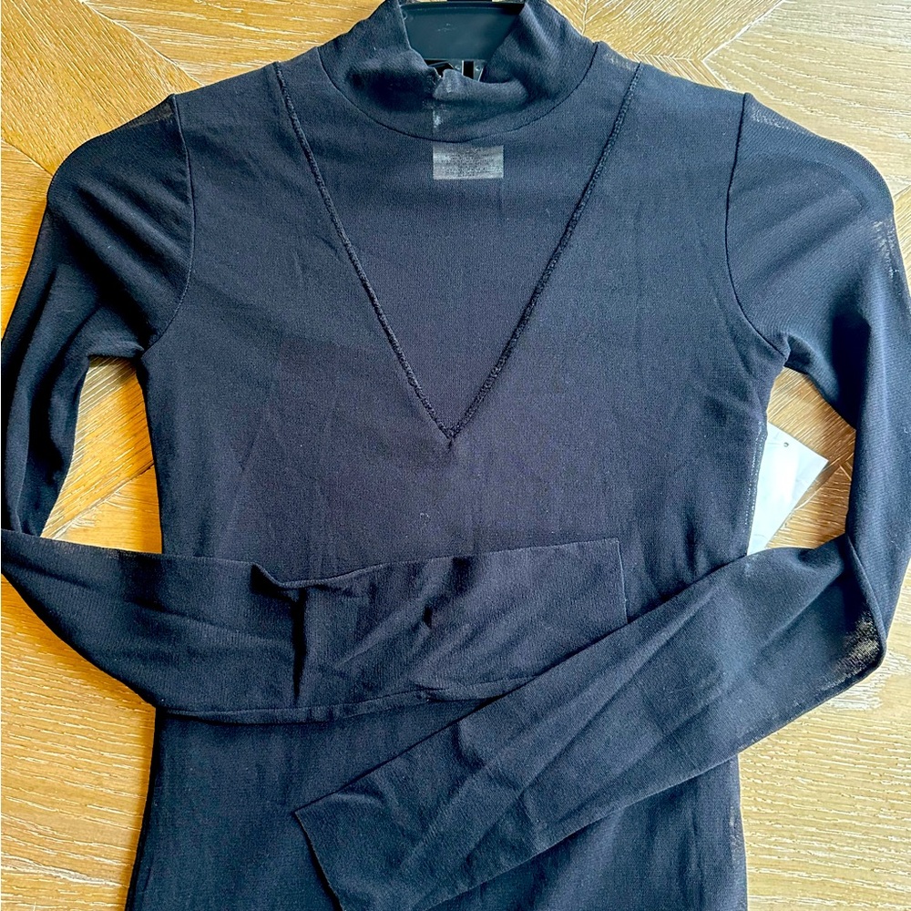 FUZZI Dress - Black Tulle/Lightweight Size Small Midi